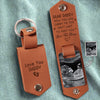 Custom Photo Engraved Leather Keychain - Personalized Father's Day, Baby Shower, Gender Reveal Gifts For New Dads, Grandpas - Your Little Miracle Is On The Way