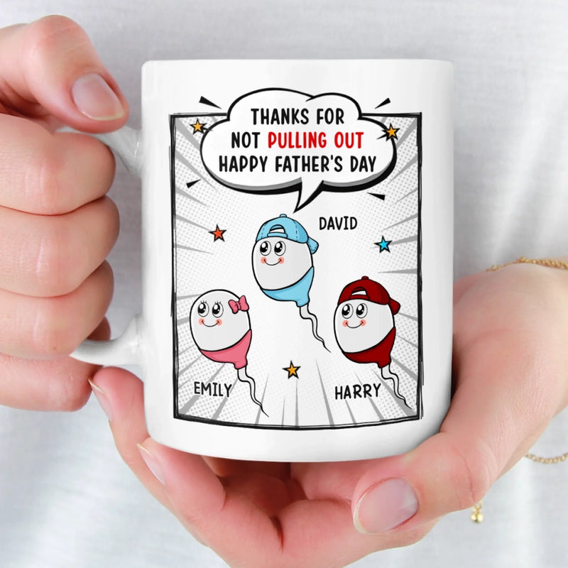 Custom Mug - Personalized Father's Day Birthday Gifts For Dad, Grandpa - Thanks For Not Giving Up On Me