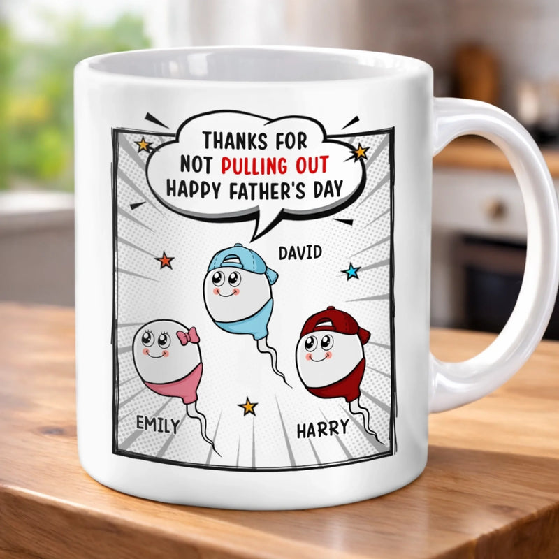 Custom Mug - Personalized Father's Day Birthday Gifts For Dad, Grandpa - Thanks For Not Giving Up On Me