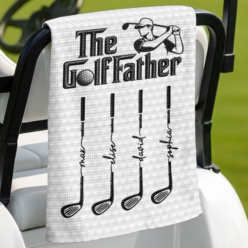 Custom Golf Towel - Personalized Father's Day Birthday Golf Gifts For Dad, Grandpa - One More Round Please