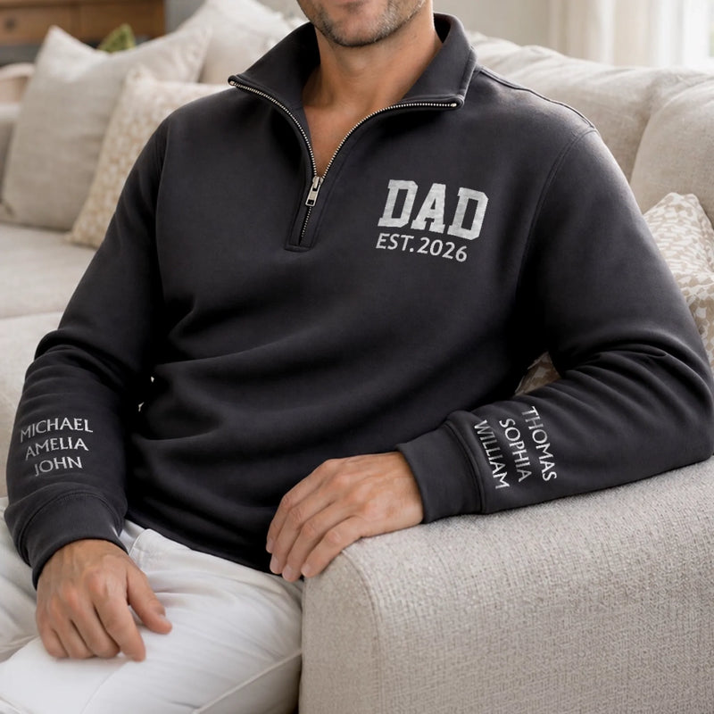 Custom Unisex Quarter Zip Sweatshirt - Personalized Father's Day Birthday Gifts For Dad, Grandpa - Loved Beyond Measure Called Dad