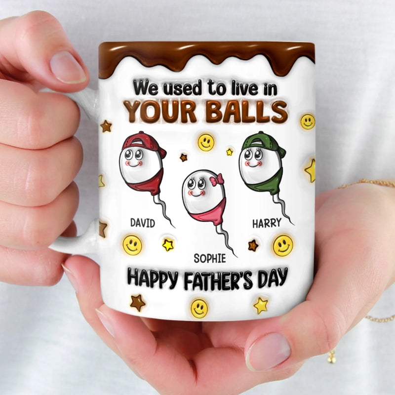 Custom 3D Inflated Effect Printed Mug - Personalized Father's Day Birthday Gifts For Dad - Cheers To The Best Dad
