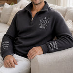 Custom Unisex Quarter Zip Sweatshirt - Personalized Father's Day Birthday Gifts For Dad, Grandpa - Loved By Little Legends