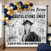 Custom Photo Backdrop - Personalized Graduation Gifts For Him, Her - Her Milestone Made The News