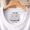 Custom Inside Neck Print T-Shirt - Personalized Birthday Gifts For Son, Grandson - My Son, My Greatest Blessing