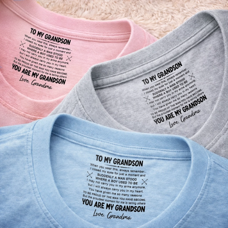 Custom Inside Neck Print T-Shirt - Personalized Birthday Gifts For Son, Grandson - My Son, My Greatest Blessing