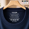 Custom Inside Neck Print T-Shirt - Personalized Birthday Gifts For Son, Grandson - My Son, My Greatest Blessing
