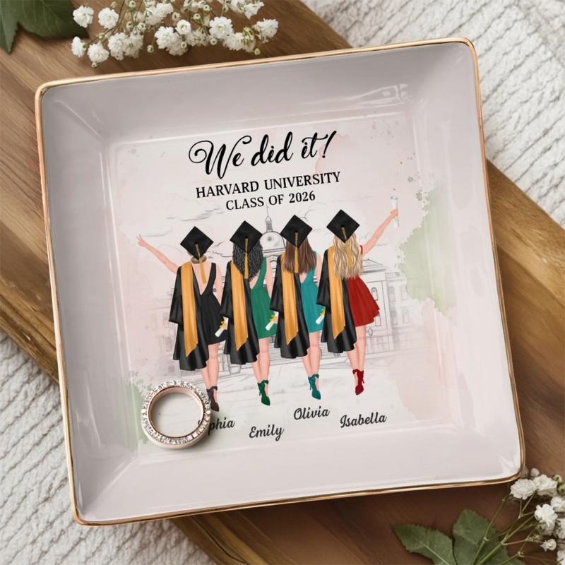 Custom Full-Print Jewelry Dish - Personalized Graduation Gifts For Women, Besties, Sisters, BFF - She Is Truly Glowing