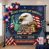 Custom Backdrop - Personalized America 250th Anniversary Gifts For Mom, Dad, Brother, Sister, Kids - Let The Celebration Fly High