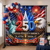Custom Backdrop - Personalized America 250th Anniversary Gifts For Mom, Dad, Brother, Sister, Kids - Make History Part Of The Party