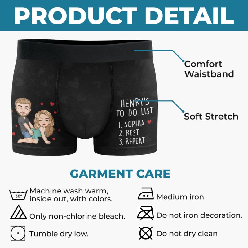 Custom Boxer Briefs, Men's Boxers - Personalized Anniversary Wedding Gifts For Husband And Wife, Him And Her - His Daily Reminder