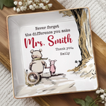 Custom Full-Print Jewelry Dish - Personalized Graduation Gifts For Teachers - Sweetest Teacher Keepsake