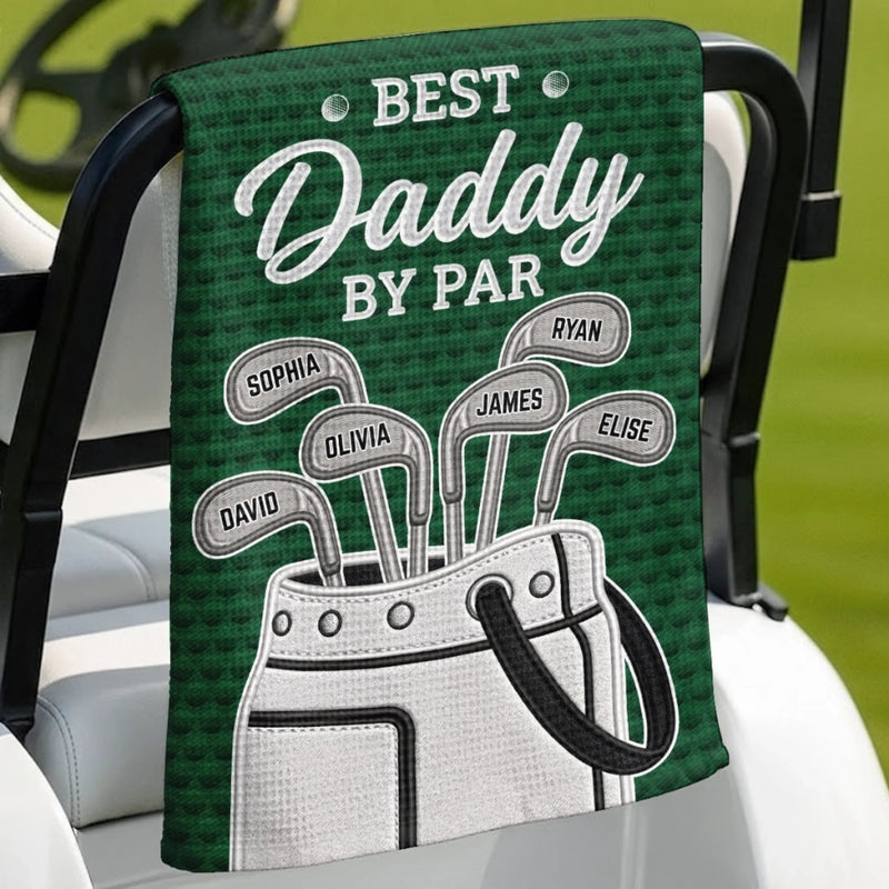 Custom Golf Towel - Personalized Father's Day Birthday Golf Gifts For Dad, Grandpa - Good Vibes And Fairways