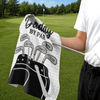 Custom Golf Towel - Personalized Father's Day Birthday Golf Gifts For Dad, Grandpa - Good Vibes And Fairways