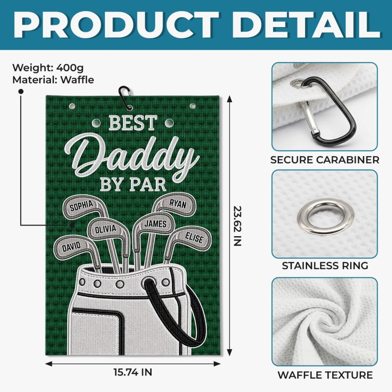 Custom Golf Towel - Personalized Father's Day Birthday Golf Gifts For Dad, Grandpa - Good Vibes And Fairways