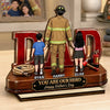 Custom 2-Layered Wooden Plaque - Personalized Father's Day Birthday Gifts For Dad, Grandpa, Firefighter - Courage Runs In The Family