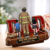 Custom 2-Layered Wooden Plaque - Personalized Father's Day Birthday Gifts For Dad, Grandpa, Firefighter - Courage Runs In The Family