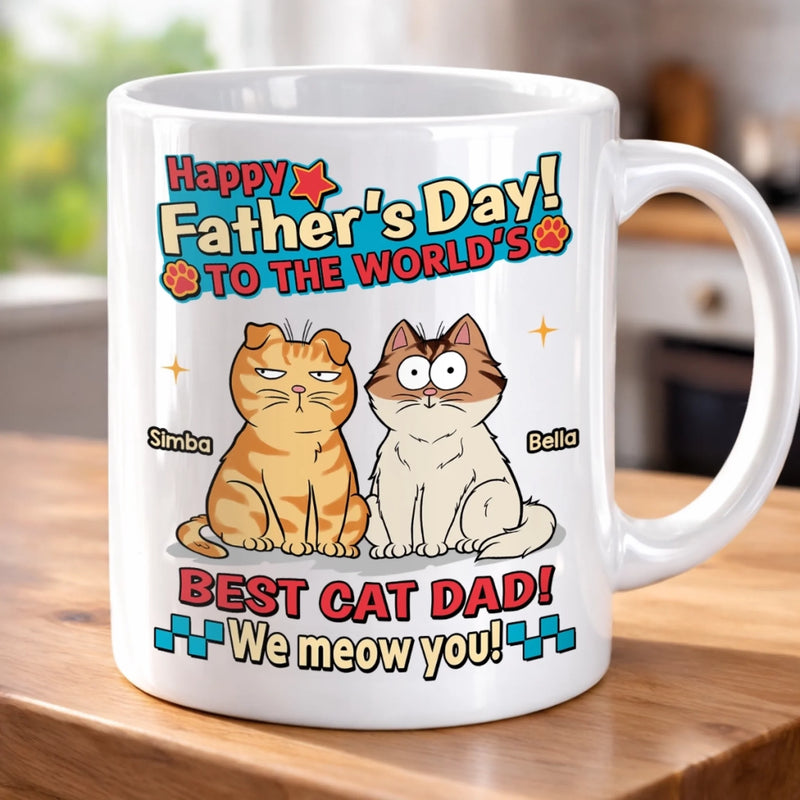 Custom Mug - Personalized Father's Day Birthday Gifts For Cat Lovers, Cat Mom And Dad - Cat Dad Life Is The Best Life