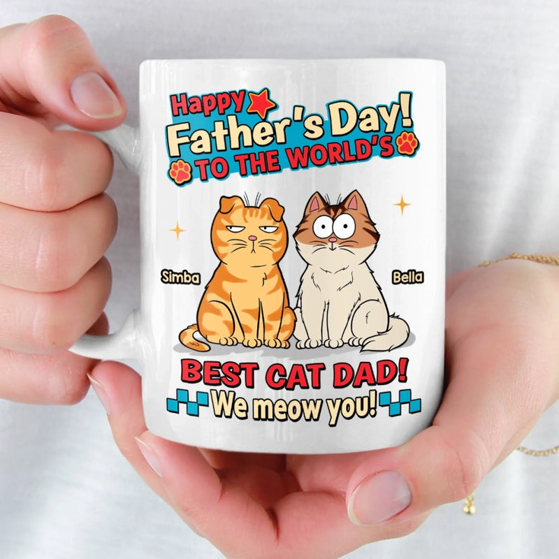 Custom Mug - Personalized Father's Day Birthday Gifts For Cat Lovers, Cat Mom And Dad - Cat Dad Life Is The Best Life