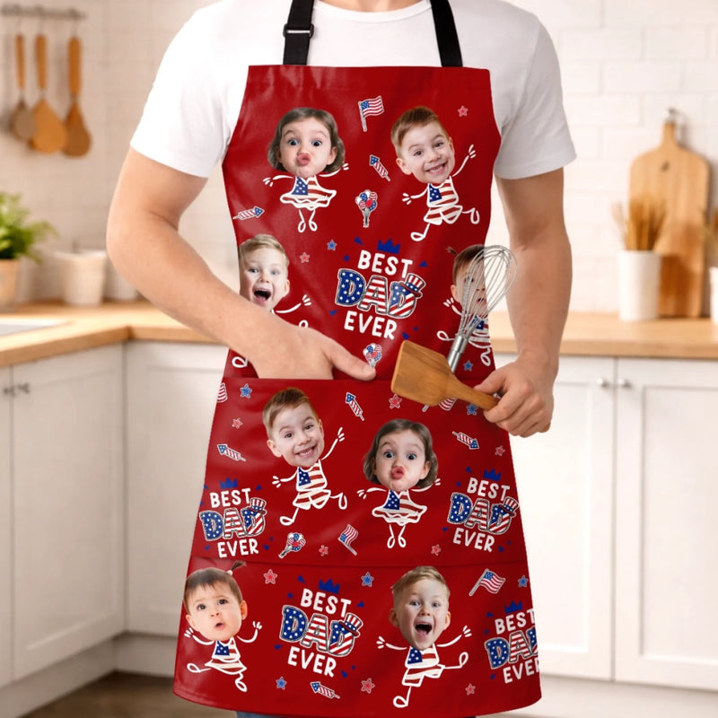 Custom Photo Apron With Pocket - Personalized Father's Day Gifts For Dad, Grandpa - Backyard Legend Status