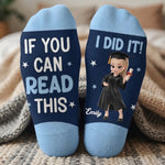 Custom Crew Socks - Personalized Graduation Gifts For Him, Her - Too Cool For School
