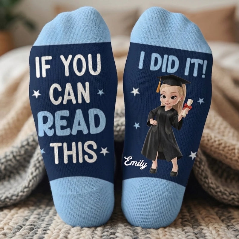 Custom Crew Socks - Personalized Graduation Gifts For Him, Her - Too Cool For School