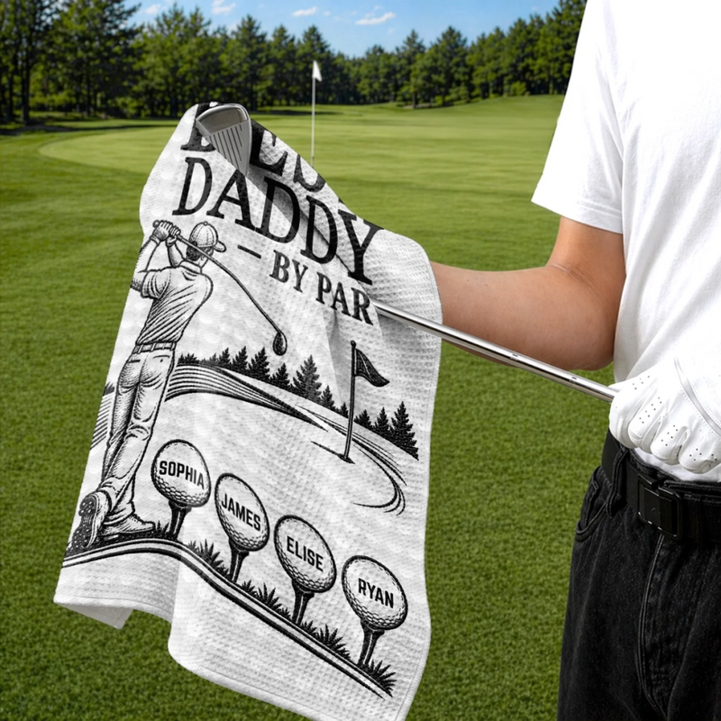 Custom Golf Towel - Personalized Father's Day Birthday Golf Gifts For Dad, Grandpa - The Real Golf Champ