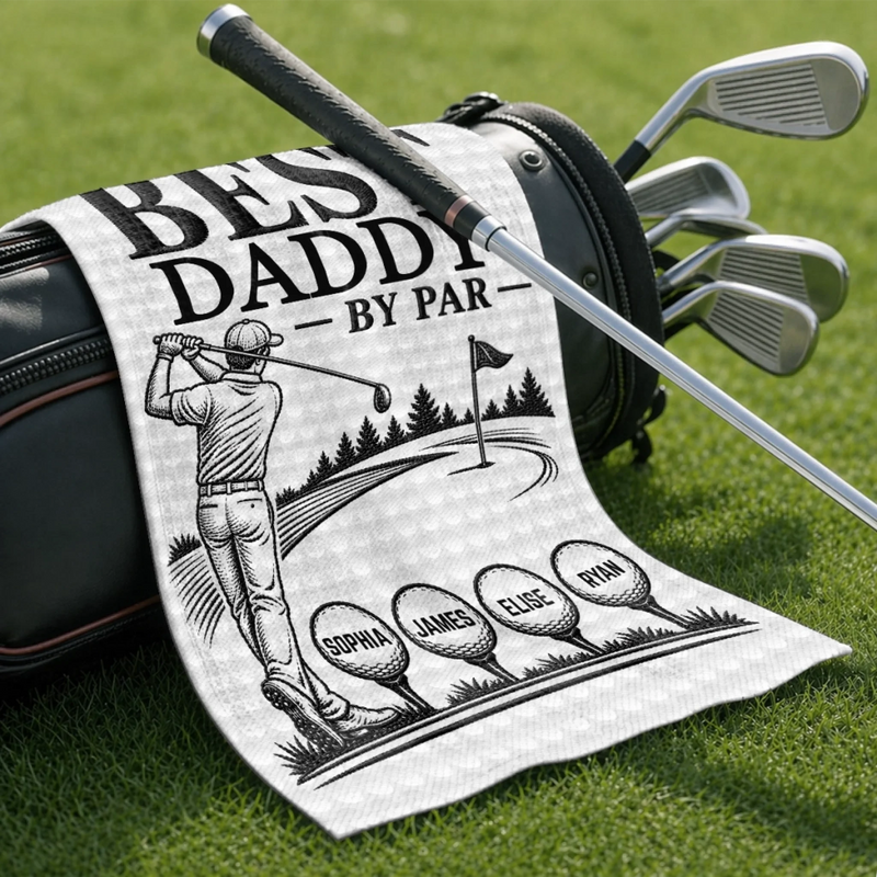 Custom Golf Towel - Personalized Father's Day Birthday Golf Gifts For Dad, Grandpa - The Real Golf Champ
