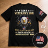 Custom Back Printed Shirt - Personalized 4th Of July Gifts For Son - Raised By A Hero