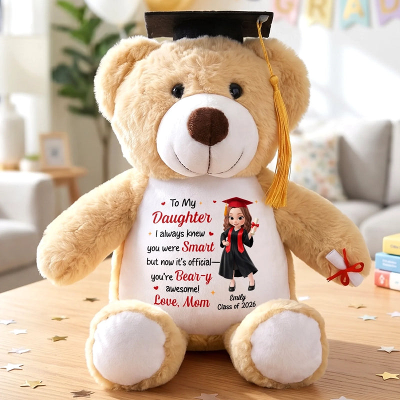 Custom Graduation Plush Bear - Personalized Graduation Gifts For Daughter, Son - Diploma Day Cutie