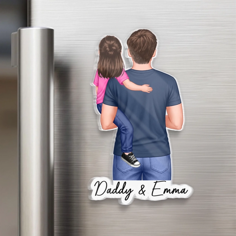 Custom Acrylic Fridge Magnet - Personalized Father's Day Birthday Gifts For Dad, Grandpa - In Dad We Trust