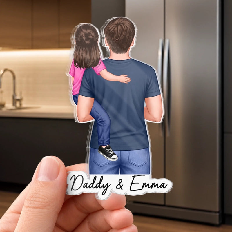 Custom Acrylic Fridge Magnet - Personalized Father's Day Birthday Gifts For Dad, Grandpa - In Dad We Trust