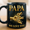Custom Black Mug - Personalized Birthday Gifts For Dad, Grandpa - The Strength Behind The Family