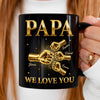 Custom Black Mug - Personalized Birthday Gifts For Dad, Grandpa - The Strength Behind The Family