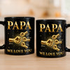 Custom Black Mug - Personalized Birthday Gifts For Dad, Grandpa - The Strength Behind The Family