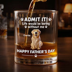 Custom Whiskey Glass - Personalized Father's Day Birthday Gifts For Dog Cat Lovers, Dog Dad And Mom, Cat Owners - Dog Dad Mode