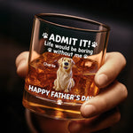 Custom Whiskey Glass - Personalized Father's Day Birthday Gifts For Dog Cat Lovers, Dog Dad And Mom, Cat Owners - Dog Dad Mode