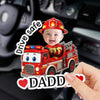 Custom Photo Acrylic Car Visor Clip - Personalized Father's Day Gifts For Dad, Grandpa - Love Rides With You Always