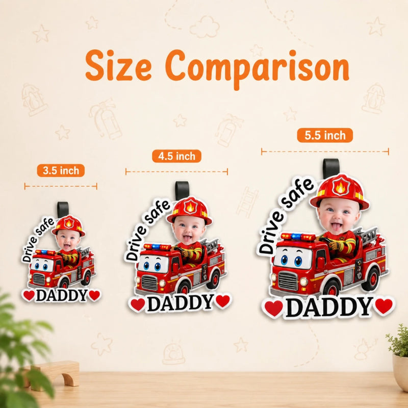 Custom Photo Acrylic Car Visor Clip - Personalized Father's Day Gifts For Dad, Grandpa - Love Rides With You Always