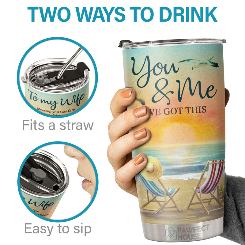 Meeting You Was Fate But Falling In Love With You Was Beyond My Control - Tumbler - Gift For Couples, Husband Wife