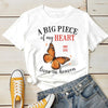 A Big Piece Of My Heart Lives In Heaven - Personalized Custom Unisex T-shirt