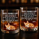 Custom Whiskey Glass - Personalized Father's Day Birthday Gifts For Dog Lovers, Dog Dad And Mom - Long Night Sleep