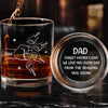 Custom Whiskey Glass With Bottom And Side Engraving - Personalized Father's Day Birthday Gifts For Dad, Grandpa, Wine, Bourbon, Whiskey Lovers - One Sip Closer To Happy