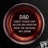 Custom Whiskey Glass With Bottom And Side Engraving - Personalized Father's Day Birthday Gifts For Dad, Grandpa, Wine, Bourbon, Whiskey Lovers - One Sip Closer To Happy