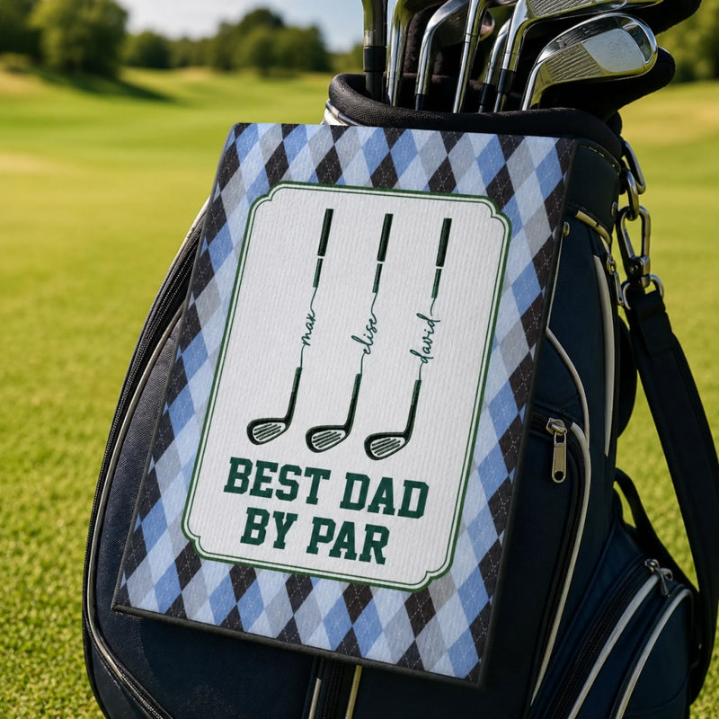 Custom Golf Towel - Personalized Father's Day Birthday Golf Gifts For Dad, Grandpa - Golf More Worry Less