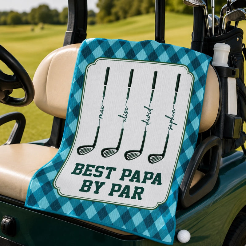 Custom Golf Towel - Personalized Father's Day Birthday Golf Gifts For Dad, Grandpa - Golf More Worry Less
