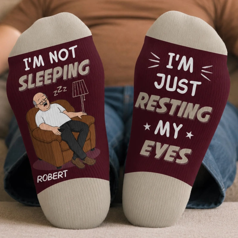 Custom Crew Socks - Personalized Father's Day Gifts For Dad, Grandpa - Professional Eye Rester