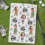Custom Photo Golf Towel - Personalized Father's Day Birthday Golf Gifts For Dad, Grandpa - Just One More Hole
