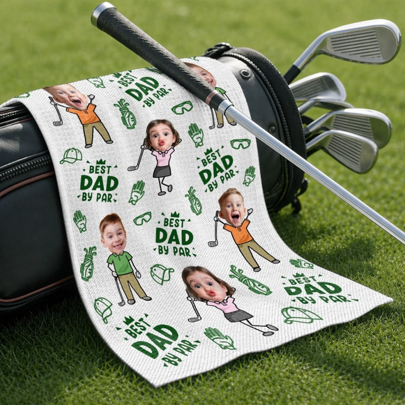 Custom Photo Golf Towel - Personalized Father's Day Birthday Golf Gifts For Dad, Grandpa - Just One More Hole
