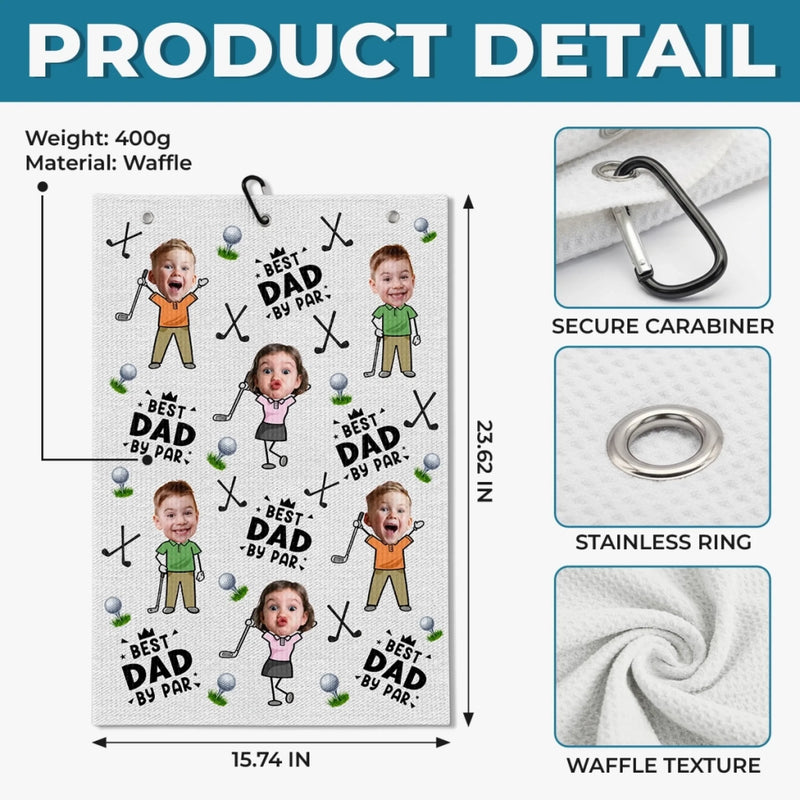 Custom Photo Golf Towel - Personalized Father's Day Birthday Golf Gifts For Dad, Grandpa - Just One More Hole